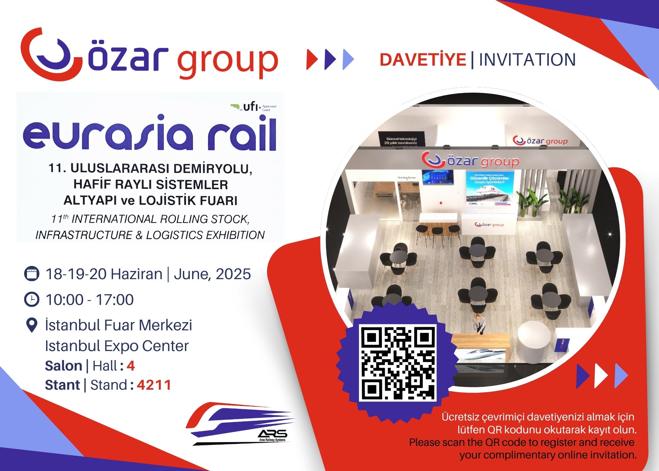 2025 Eurasia Rail Fuarı'nda Sizleri Standımıza Bekliyoruz